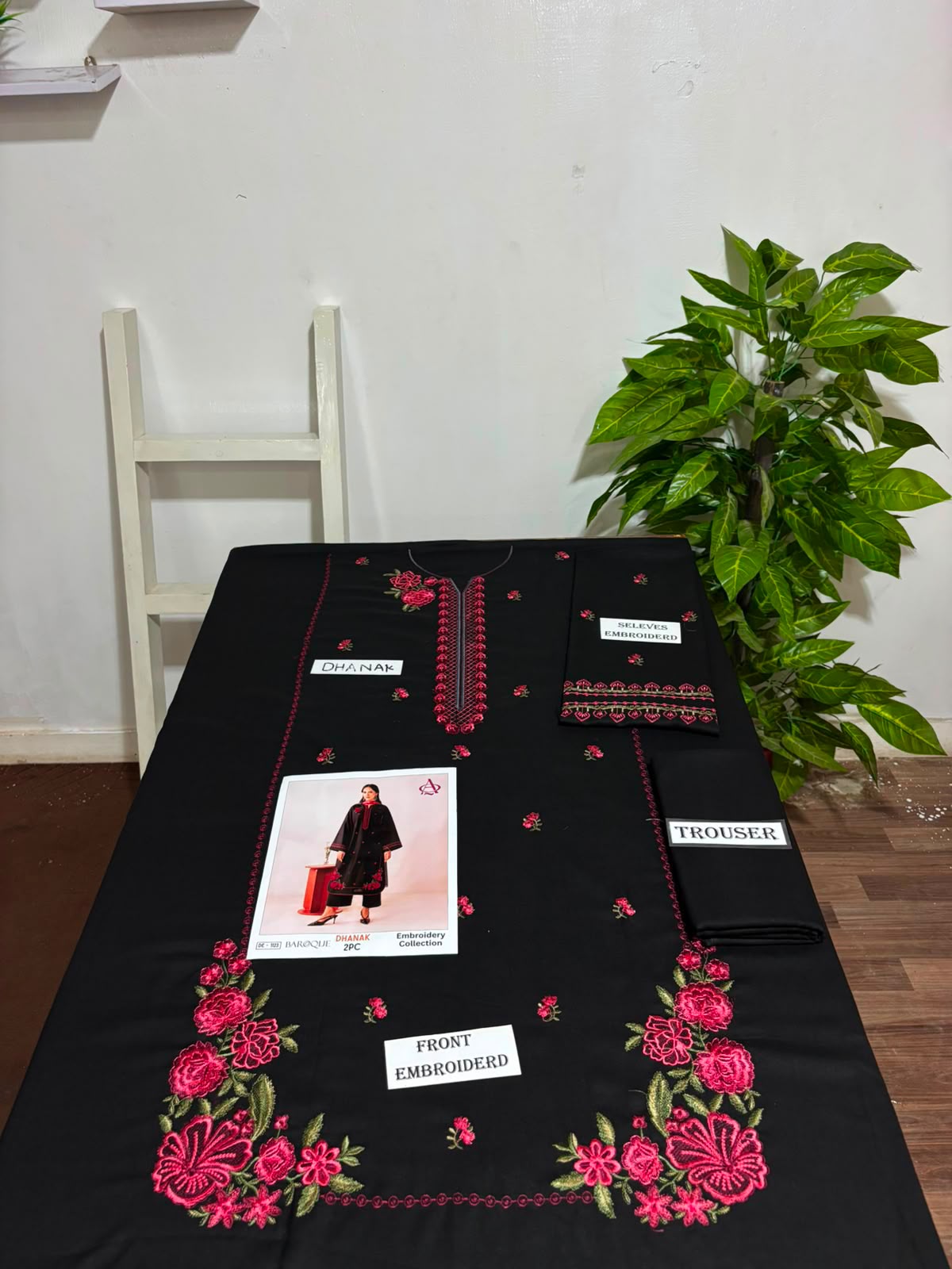 Black Dhanak 2-Piece Suit