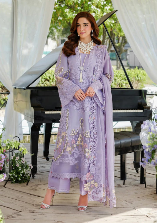 Lavender Embroidered 3-Piece Ladies Suit