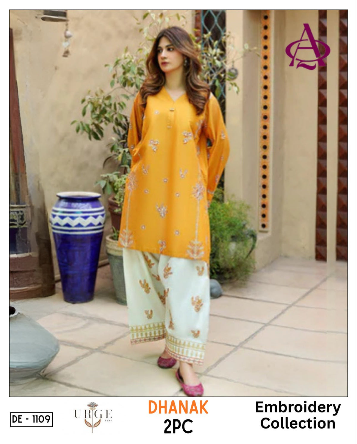 Yellow Dhanak 2-Piece Suit