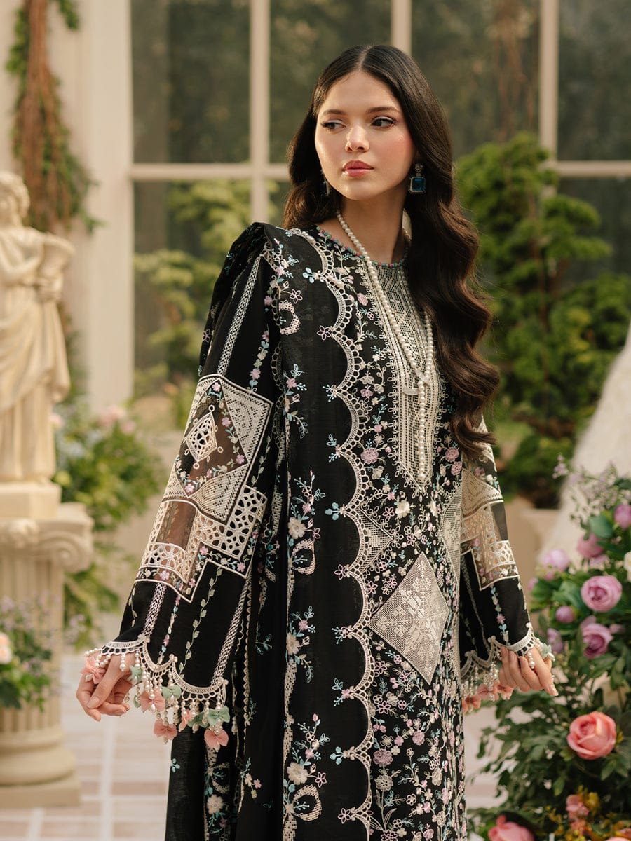 Black Floral Printed 3-Piece Suit
