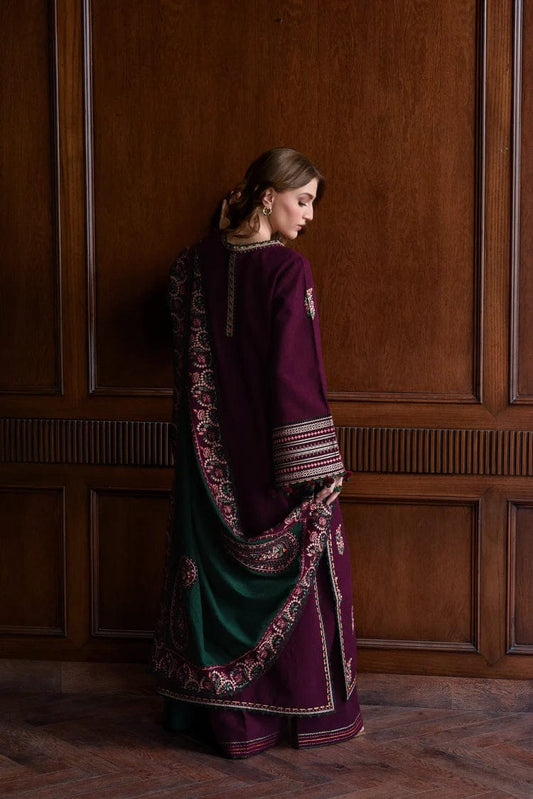 Maroon Embroidered 3-Piece Suit