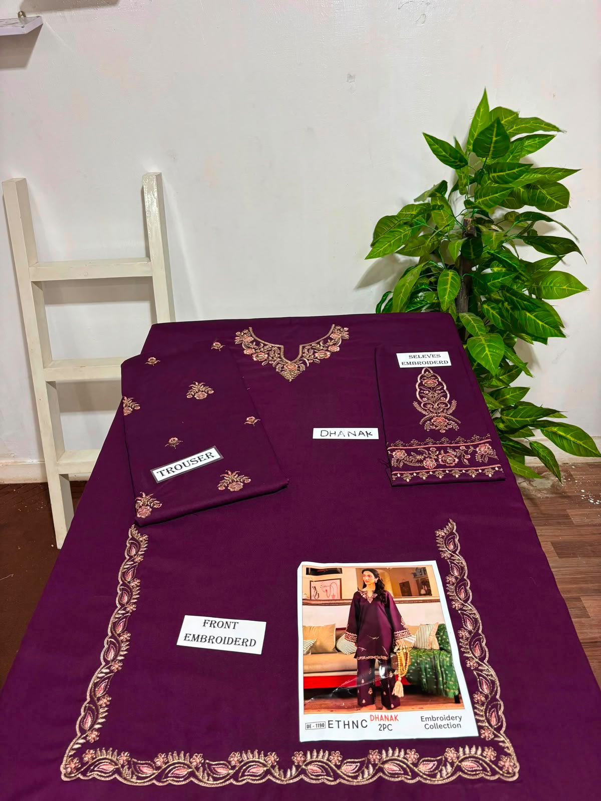 Dark-Plum Dhanak 2-Piece Suit