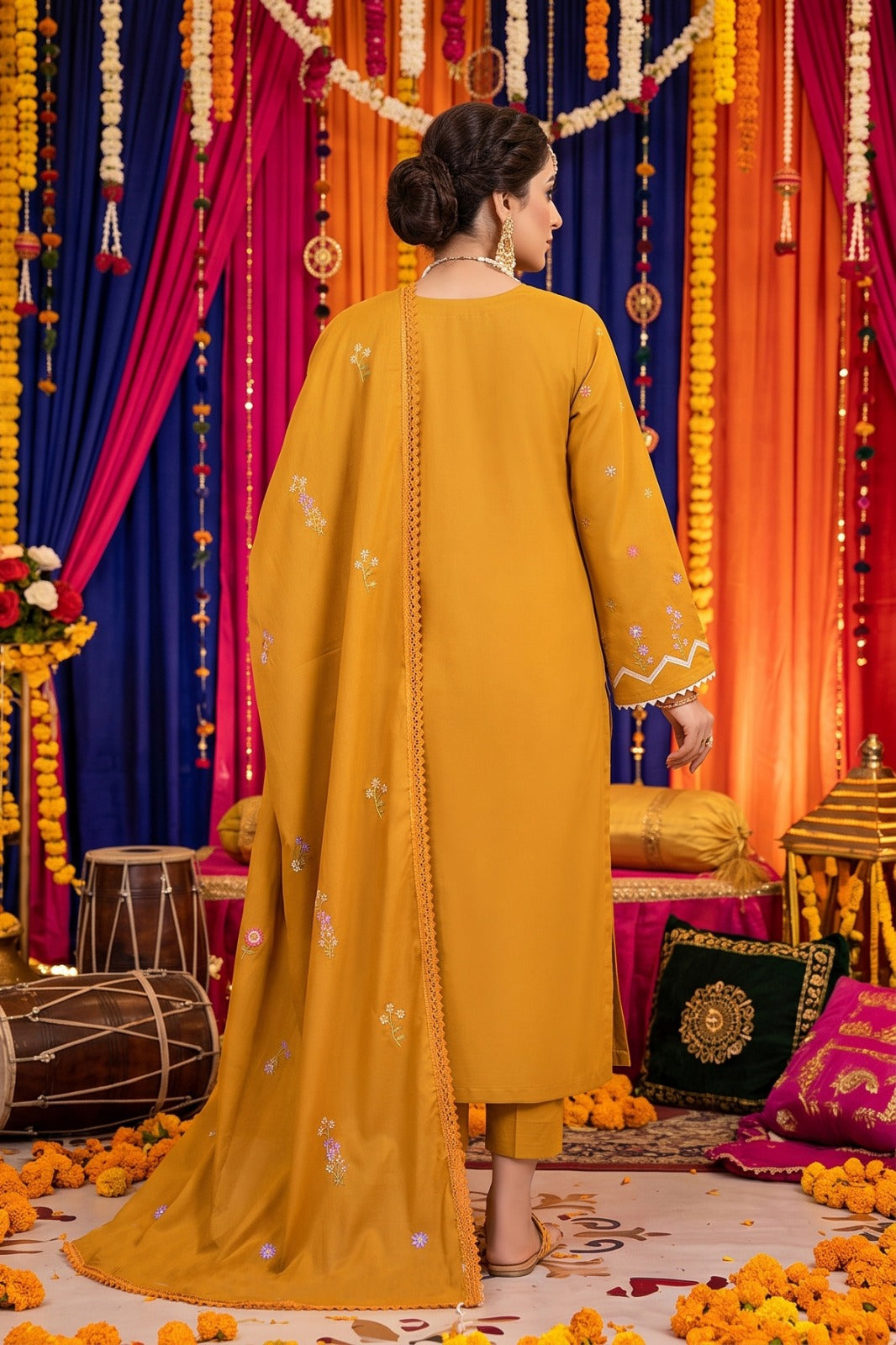 Mustard Dhanak 3-Piece Suit