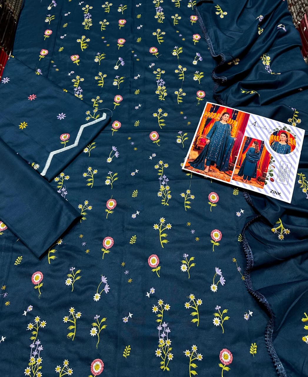 Royal  Blue Dhanak 3-Piece Suit