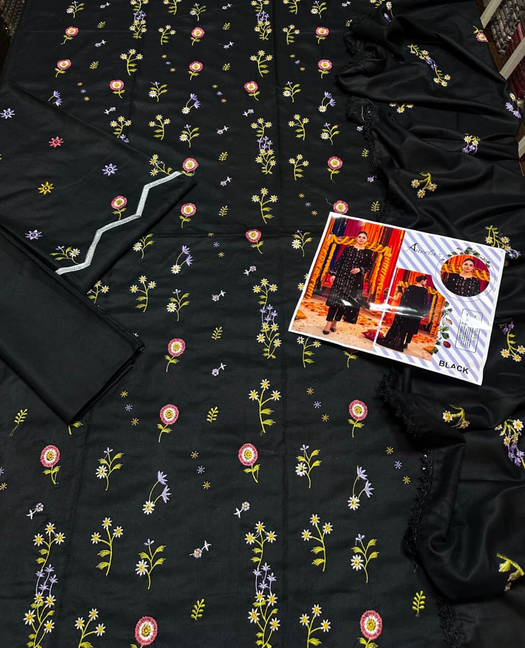 Classic Black Dhanak 3-Piece Suit